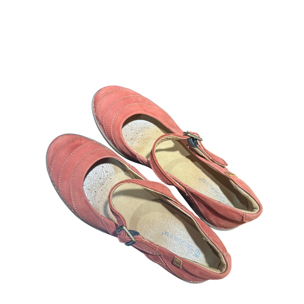 El Naturalista Coral Pink Leather Mary Jane Block Heels Size 37 Spain US 6.5-7 - Picture 7 of 8